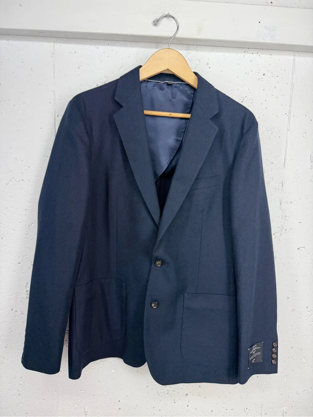 J. Crew Men’s 41R Ludlow Navy Blue Slim-fit English Cotton Wool Blend Blazer NEW